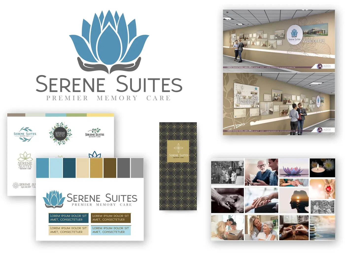 Serene Suites memory care brand identity system
